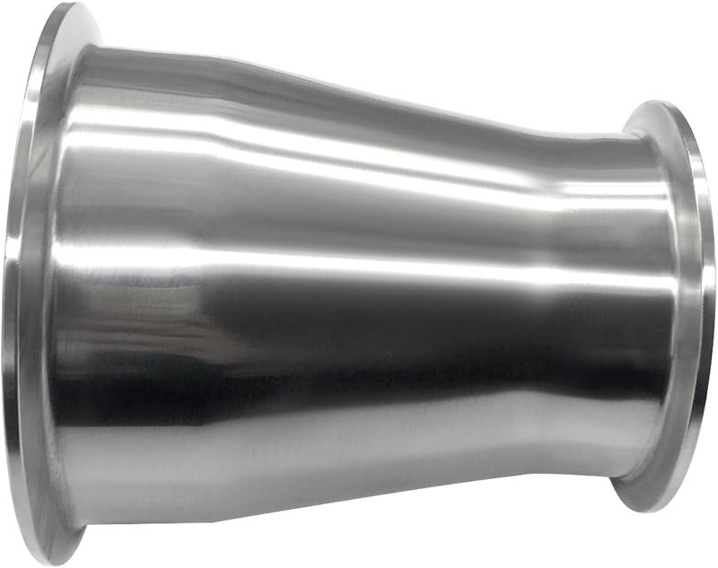 Fitvell Sanitary Fitting Reducer Fitting Stainless Steel Tri Clamp Ferrule Style 3" Tube OD to 2" Tube OD - Image 3